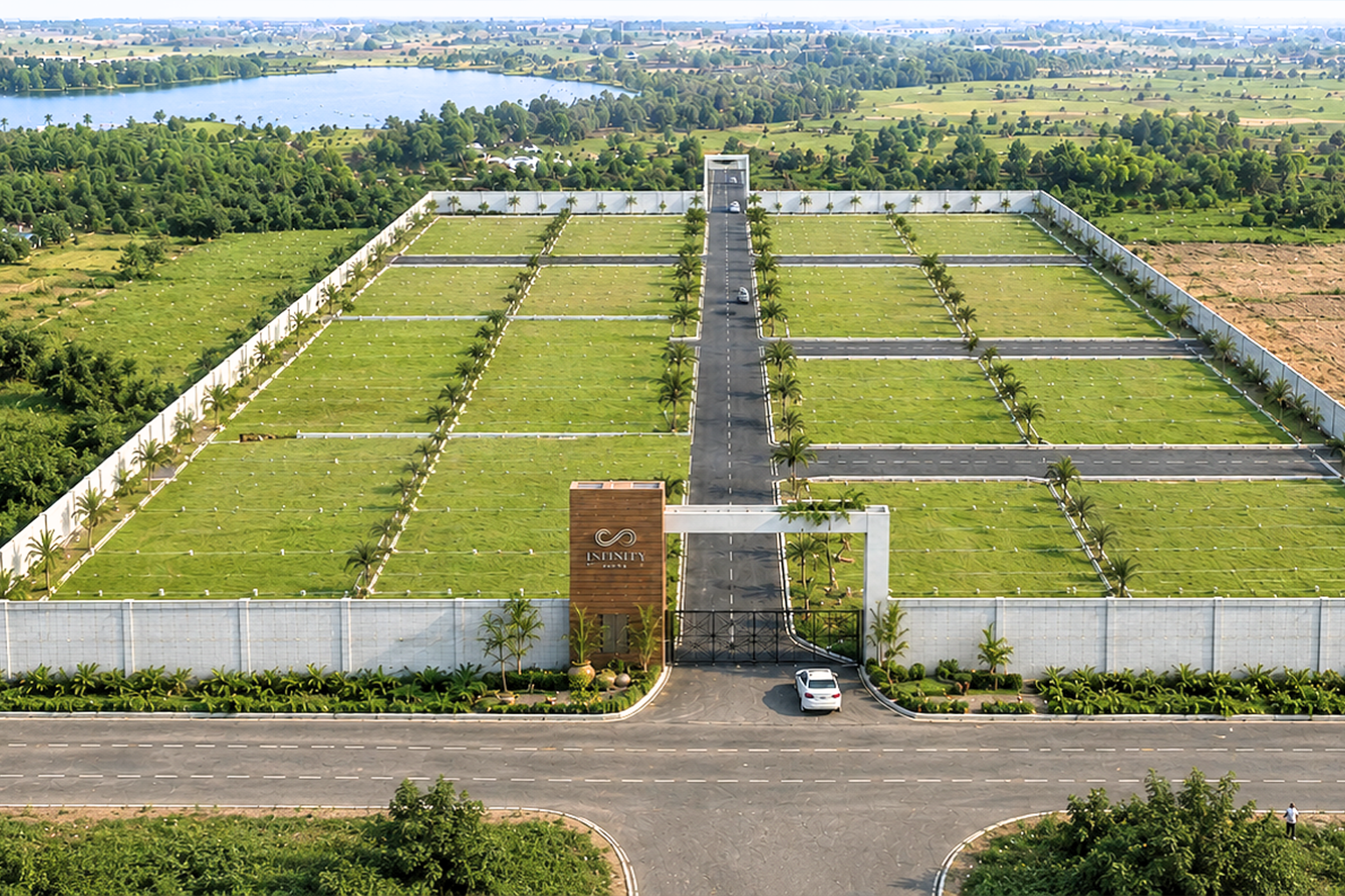 Infinity Town aerial view, ECR Poonjeri